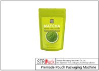 دستگاه بسته بندی کیسه ای زیپ پودر چای سبز ماچا DoyPack دستگاه بسته بندی پرکننده چرخشی و مهر و موم با پرکننده مارپیچ برای پودر